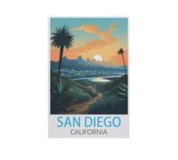 Peinture par Numero Adulte,San Diego Californie,DIY Acryliques Peinture,Kit de Peinture à l'huile sur Toile pour Débutants avec Brosses et Acryliques Peintures pour Maison Décor(30x40cm)-FW20