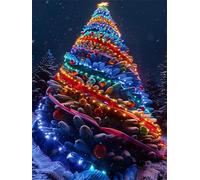 Peinture par Numero Adulte Sapin de Noël, scène de neige Peinture par Numero Adulte Loisir Créatif, DIY Peinture Numero Enfant Activité Manuelle, avec 3 Pinceaux et Pigment, Decoration Chambre 20x30cm