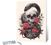 Peinture par Numero Adulte Serpent DIY Oil Painting Kits on Canvas for Beginner, with Brushes and Acrylic Pigment, Paint by Numbers Enfant Rose Loisirs Créatifs Adultes,Cadeau 40x60 (Sans Cadre) 0j-70