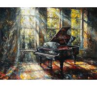 Peinture par Numero Adulte, Soleil Piano Kits de Peinture au Numéro, Enfants Dessin de Pigment Acrylique Kits, Loisirs Créatifs Adultes, Coloriage Par Numéro Pour Décoration Maison 80x100cm s0ji-228