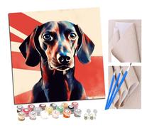 peinture par numero adulte teckel (5) Cadeau de Peinture à l'huile de Bricolage numérique aquarelle man pour Enfants Adultes Peindre par Nombre Kits Home Decor 16 * 16 Pouces