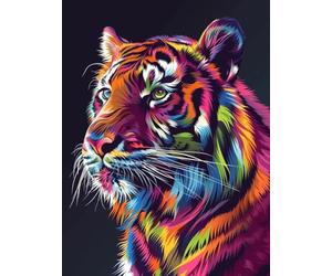 Peinture par Numero Adulte Tigre Peinture Numero Animal Kits De Loisirs Créatifs Adultes Painting by Numbers, Kit de Bricolage Couleur Canevas Paintings Art Decoration Maison 30x40cm Sans Cadre T-504D