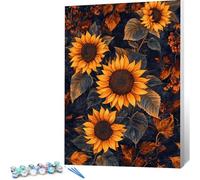 Peinture par Numero Adulte Tournesol DIY Oil Painting Kits on Canvas for Beginner, with Brushes and Acrylic Pigment, Paint by Numbers Enfant Fleurs Loisirs Créatifs Adultes,40 x 50 (Sans Cadre) 0j-346