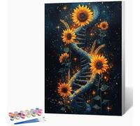 Peinture par Numero Adulte Tournesol Peinture Numero Fleur Activite Manuelle Adulte Painting by Numbers, Kit de Bricolage par Débutants Avec Pinceaux, Decoration Maison Sans Cadre 50x80cm Q-3890