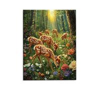 Peinture par Numero Adulte Troupeau De Cerfs De Forêt, DIY Peinture Numero Débutants, Pinceaux Peintures de Dessin de Pigment Acrylique, Loisirs Créatifs Decor Maison Cadeau 70x90cm (sans Cadre) u-801