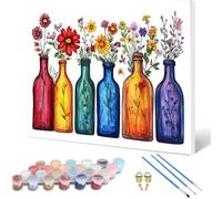 Peinture par Numero Adulte Vase Peinture Numero, Paint by Number ChrysanthèMe Paint by Numbers for Adults Kit Peinture avec Pinceaux et Acrylique pour Decoration Murale, Cadeau 70x50cm -hjw25010AI