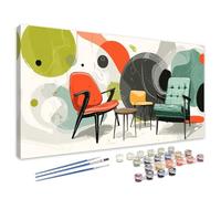Peinture par Numero Adulte Vert, Kits de Peinture au Numéro Moderne Paint by Numbers, DIY Activité Manuelle Adulte avec Pinceaux et Pigment pour Deco Murale Maison, Cadeau Femme 50x100 cm 4L-744