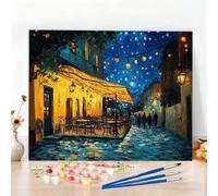 Peinture par Numero Adulte Village Peinture Numero Paysage Diamond Painting, DIY Creatif Toile 40x30CM Numéro d'art Complet Painting by Numbers pour Chambre Décoration Murale, Sans Cadre,Cadeau W6-552