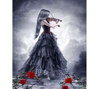 Peinture par Numéro Adulte，Violon femme et rose 40x50cm Bricolage Tableau Peindre par Nombre pour Enfants Jouets à peindre, cadeaux peints à la mainHome Decor