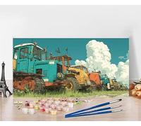 Peinture par Numero Adulte Voiture Peinture Numero Paysage, DIY Paint by Numbers Activite Manuelle Adulte, Couleur Paintings par Débutants Décoration de la Maison, Cadeau Sans Cadre 60x120cm T-1078