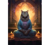 Peinture par Numero Adulte Zen, Chat Peinture par Numero Adulte Loisir Créatif, DIY Peinture Numero Enfant Activité Manuelle, avec 3 Pinceaux et Pigment, Decoration Chambre Murale Home 30x40cm