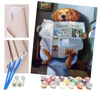 Peinture par Numéro Adultes golden retriever des toilettes avec Pinceaux et Acryliques Bricolage Peintures Kits pour Enfants Seniors Débutant, pour la Décoration Intérieure Maison