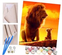 Peinture par Numéro Adultes Le lion de l'héritage du roi avec Pinceaux et Acryliques Bricolage Peintures Kits pour Enfants Seniors Débutant, pour la Décoration Intérieure Maison