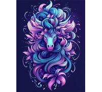 Peinture par Numéro Animal Cheval, Peinture par Numero Adulte, Avec Pinceaux, Dessin de Pigment Acrylique, Activité Manuelle Adulte, Décoration Lntérieure, Cadeau Femme 70x90cm (sans Cadre) s0ji-387