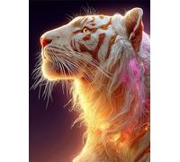 Peinture par Numéro Animal Tigre, Peinture par Numero Adulte, Avec Pinceaux, Dessin de Pigment Acrylique, Activité Manuelle Adulte, Décoration Lntérieure, Cadeau Femme 50x70cm (sans Cadre) s0ji-209