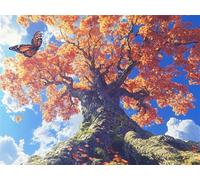 Peinture par Numéro Arbre Papillon, Peinture par Numero Adulte, Avec Pinceaux, Dessin de Pigment Acrylique, Activité Manuelle Adulte, Décoration Murale, Cadeau Femme 40x50cm (sans Cadre) s0ji-218