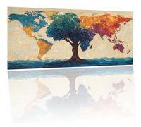 Peinture Par Numero carte Arbre, Activité Manuelle Kit de Peinture à l'huile sur Toile Bricolage pour Enfant avec pinceaux Peintures de Dessin de Pigment Acrylique, pour Décor Cadeaux 90x180cm Y-50