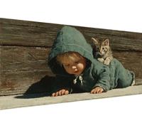 Peinture par Numero Chat Peinture Numero Enfant Animal DIY Kit Creatif Adulte Couleur Toile, Paint by Numbers for Adults avec Accessoires pour Décoration Murale, Cadeau 70x140cm (Avec Cadre) 5-7L75