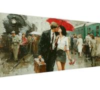 Peinture par Numero Couple Peinture Numero Enfant Fleur DIY Kit Creatif Adulte Couleur Toile, Paint by Numbers for Adults avec Accessoires pour Décoration Murale, Cadeau 60x120cm (Avec Cadre) Q-4S74