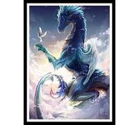 Peinture Par Numéro Dragon Mythique Dominant De Fantaisie Avec Brosses Et Peintures Acryliques Pour Adultes Débutant Décoration Murale Maison 40*50Cm Sans Cadre