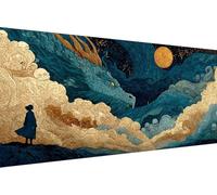 Peinture par Numero Dragon Peinture Numero Enfant Lune DIY Kit Creatif Adulte Couleur Toile, Paint by Numbers for Adults avec Accessoires pour Décoration Murale, Cadeau 50x100cm (Avec Cadre) 6-S934