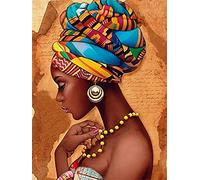 Peinture par numéro femme africaine dessin sur toile peinture à l'huile par numéros pour adultes Portrait peint à la main cadeaux uniques A4 40x50 cm