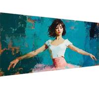 Peinture par Numero Femme Peinture Numero Enfant Danse DIY Kit Creatif Adulte Couleur Toile, Paint by Numbers for Adults avec Accessoires pour Décoration Murale, Cadeau 50x100cm (Avec Cadre) V-0391
