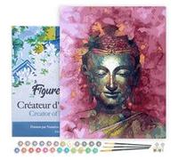 Figured'Art Peinture par Numéro Adulte avec Cadre Bouddha précieux - Activité Manuelle Kit de Loisir Créatif DIY Numéro d'Art Complet - 40x50cm toile tendue sur châssis