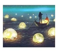 Peinture par numéro Figured'Art Lumières sur le lac 40x50 cm Multicolore G