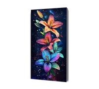 Peinture Par Numero fleur univers, Activité Manuelle Kit de Peinture à l'huile sur Toile Bricolage pour Enfant avec pinceaux Peintures de Dessin de Pigment Acrylique, pour Décor Cadeaux 35x70cm Y-631
