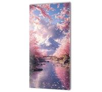 Peinture par Numéro Japon Fleurs de cerisier Peinture Enfant, Activité Manuelle Adulte, avec Pinceaux et Avancé Acryliques Bricolage kit Peintures, Coloriage Numerote Adulte (Sans Cadre) 30x60cm w-779
