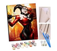 Peinture par Numéro Kits avec Brosses et Peintures Acryliques pour Adultes Seniors Débutant DIY Peindre par Nombre Peinture à l'huile de Bricolage - Fille super-héros 16x20 Pouces (Avec cadre)