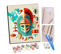 Peinture par Numéro Kits avec Brosses et Peintures Acryliques pour Adultes Seniors Débutant DIY Peindre par Nombre Peinture à l'huile - carte du monde biblique des guerriers de l'église (7)