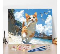 Peinture par Numero Kits Chat Peinture par Numero Oiseau DIY Kit Creatif Adulte Couleur Canevas Painting Kit, Loisir Creatif Adulte pour Deco Salon, Cadeau Femme Avec Cadre 80x50cm 4-TY496