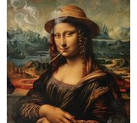 Peinture par Numéro Kits La Joconde fumante créative Peintures Acryliques pour Adultes Enfants Seniors Débutant Peinture à l'huile de Bricolage -16x20 Pouces (sans Cadre)