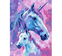 Peinture par Numéro Kits Licorne, Peinture par Numéros Adultes, Rêve DIY Paint by Numbers Figured'art pour Enfants Débutants, Enfant Activité Manuelle pour Décoration Intérieure 50x70cm, sans cadre