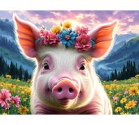Peinture par numéro Kits pour Adulte, Fleurs cochon Peinture à l'huile Kits, avec Pinceaux et Acryliques Bricolage Peintures Kits pour la Décoration de la Maison 100x130cm (sans Cadre) D-616