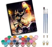 Peinture par Numéro pour Adulte,Anubis dieu mort pyramides égyptiennes pharaon Kit de Peinture à l'huile sur Toile Bricolage pour Débutants Avec Pinceau Pigment Acrylique 50x40cm,sans cadre