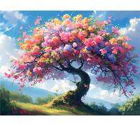 Peinture par Numéro pour Adulte, Arbre à fleurs DIY Peinture à l'huile par Numéros, Numéro d'art Kits de Peinture Numéro, pour Enfants Adultes Peinture Numero, Décoration de la Maison 80x110cm I-2402