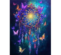 Peinture par Numéro pour Adulte, Attrape-rêve papillon Peinture à l'huile par Numéros, Numéro d'art Kits de Peinture Numéro, Enfants Adultes Peinture Numero, Décoration de la Maison 40x50cm I-2163