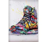 Peinture par Numero pour Adulte Enfant,Graffiti Chaussures Bricolage Peinture par Numéros à l'huile sur Toile,avec Peintures Acryliques et Pinceaux Kits pour la Décor de la Maison 40x50cm - avec cadre