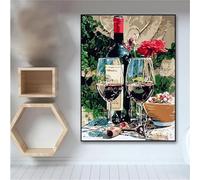 Peinture par Numero pour Adulte Enfant,Vin Fruit Bricolage Peinture par Numéros Peinture à l'huile sur Toile,avec Peintures Acryliques et Pinceaux Kits pour la Décor de la Maison 50x65cm - sans Cadre