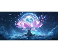 Peinture par Numero pour Adulte, Grande Taille DIY Kits de Peinture Acrylique sur Toile 60x120cm avec Pinceaux et Pigments, Créatifs Adultes Décoration MuraMaison, Débutants Enfants, Lotus Terre E-238