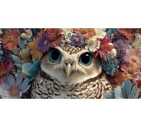 Peinture par Numero pour Adulte, Grande Taille DIY Kits de Peinture Acrylique sur Toile 60x120cm avec Pinceaux et Pigments, Créatifs Décoration MuraMaison, Débutants Enfants, Chouette Mignonne E-389