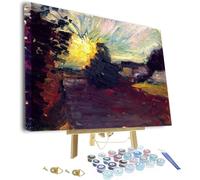 Peinture par numéro pour adultes, Coucher de soleil en Corse de Matisse, ZEYUPAIN, Kit de peinture par numéro pour adultes et enfants, Non pliable