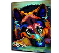 Peinture par numéro pour adultes kits de peinture à l'huile de avec pinceaux et toile acrylique pigment décor cadeaux de 16x20 Pouces berger allemand animal de compagnie chien animal -avec cadre