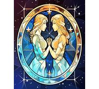 Peinture par numéro pour adultes sur toile,Signe astrologique Gémeaux dans un pictogramme polygonal,Les kits de peinture par numéros comprennent des peintures acryliques et des pinceaux