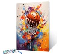 Peinture par numéro sur le thème du basket-ball pour adultes, Slam Dunk Peinture par numéro pour enfants débutants, style graffiti, décoration d'intérieur, peinture acrylique par numéro, décoration