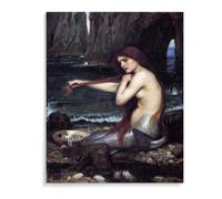 Peinture Par Numero Sur Toile Adulte Paysage - A Mermaid - John William Waterhouse 40X50Cm Peindre Par Numéro Célèbres Tableaux Avec 3 Brosses,Acrylique,A9