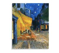 Peinture Par Numero Sur Toile Adulte Paysage Avec Cadre - Cafe Terrace On The Place Du Forum-Van Gogh 40X50Cm Peindre Par Numéro Célèbres Tableaux Avec 3 Brosses,Acrylique,A3